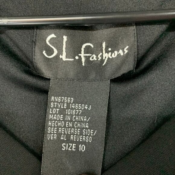 SL Fashions Juniors L Mini Dress Black Knee Length Short Ruffle Sleeve V Neck - Picture 5 of 15